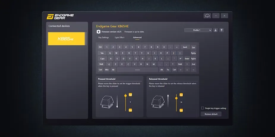 Endgame Gear KB65HE software